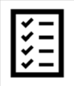 Checklist icon with checkmarks and lines.